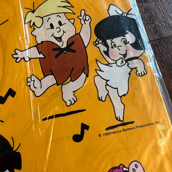 The Flintstones Baby Gift Wrap Vintage Wrapping Paper Jukebox 1988 Hanna Barbera - Picture 4 of 7